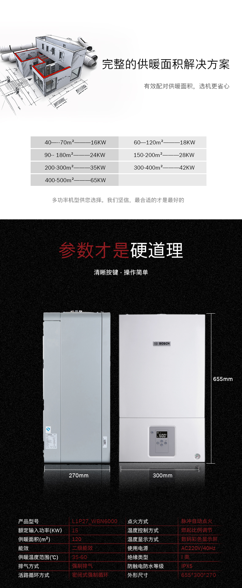 博世新之星18千瓦国内组装采暖热水壁挂炉(图3)