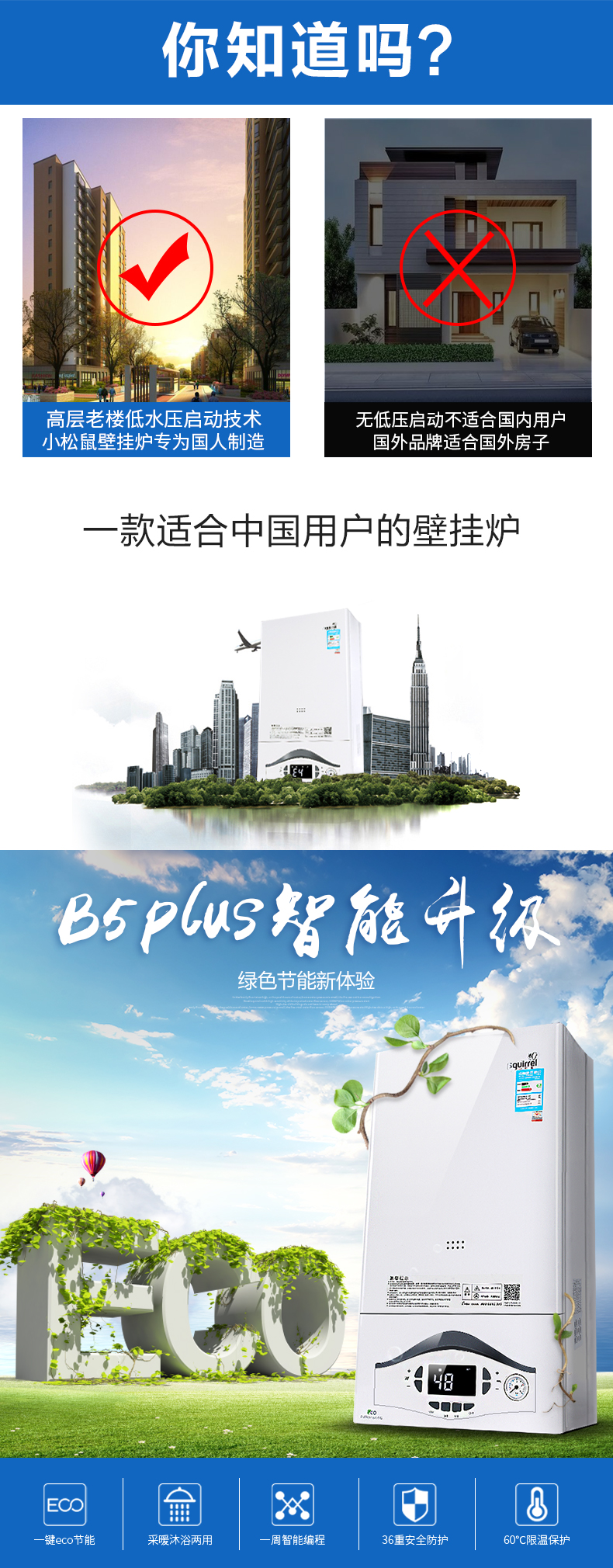 小松鼠壁挂炉智能升级款B5plus   SP18-B5 PLUS(图2)