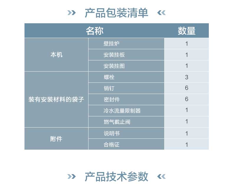 威能国内组装24kw采暖热水两用壁挂炉产品技术参数