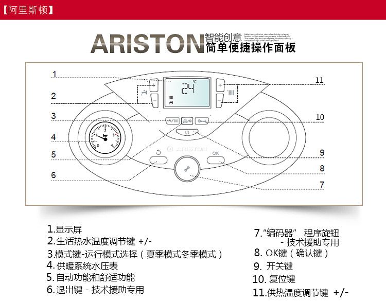 阿里斯顿冷凝豪华35kw采暖热水两用壁挂炉(图18)